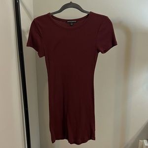 NEW Maroon body con t-shirt dress